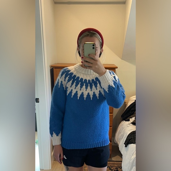 Knit Wool Fair Isle Fisherman Sweater - Picture 3 of 4